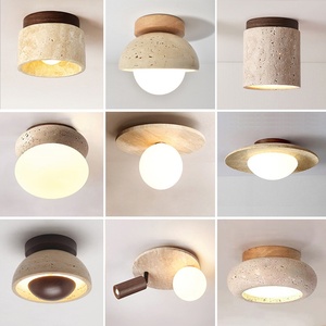 Lampe murale de plafond à montage en surface pour restaurant, style Mid-Century Wabi Sabi, en travertin, pour entrée, balcon, couloir, hôtel - Product Image 2