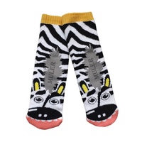 Chaussettes pour enfants - Chaussettes antidérapantes pour garçons et filles, motif animal amusant, spandex/polyester/coton, automne