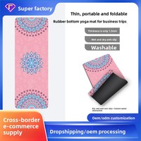 Colchoneta de yoga de gamuza engrosada transfronteriza, esterilla de suelo estampada para fitness, saltar la cuerda, aeróbicos, colchoneta insonorizada y amortiguadora de impactos para uso en seco/húmedo