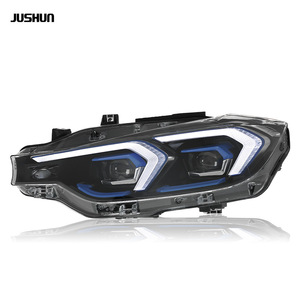 ไฟหน้า LED Jushun สำหรับ BMW ซีรีส์ 3 F30 กรอบสีน้ำเงิน พร้อมไฟ DRL และไฟเลี้ยวแบบไดนามิก - Product Image 4