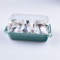 Boîte d'emballage pour pâtisserie en PET jetable écologique, boîte à emporter en plastique vert pour collations, tiramisu, gâteaux