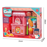 Ensemble de jouets en plastique pour enfants : hamburgers, frites, sandwichs, vaisselle de cuisine et maison de jeu