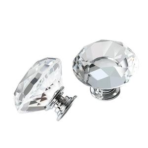 Transparent Colored Crystal Pull Handles <b>Knobs</b> for Kitchen Cabinets <b>Dresser</b> Bedroom Bathroom Hotel Modern Design Durable - Product Image 1