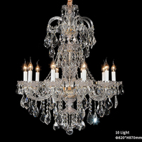 Lustre en cristal classique avec éclairage LED en verre optique K9 pour salles à manger et salles de bal finition dorée