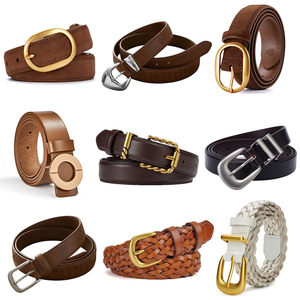 <span class=keywords><strong>Yogoo</strong></span> Cinturón geométrico redondo de moda con hebilla de placa metálica de acero inoxidable para mujer, accesorios de cinturones de cuero genuino - Product Image 2