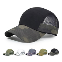 Gorra de Béisbol de 7 Paneles con Malla de Camuflaje, para Adultos, Unisex, Transpirable, con Logotipo Personalizado, para Verano y Actividades al Aire Libre
