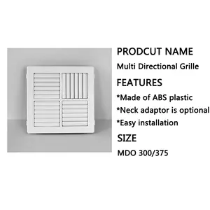 Hvac ABS Square Ceiling Louver Vent Adjustable Plastic Multi指向性Air Outlet Grille MDO