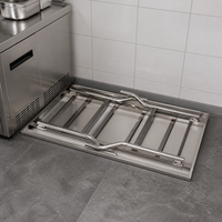Plan de travail pliable en acier inoxydable robuste, gain de place, table de préparation pour la restauration et la cuisine