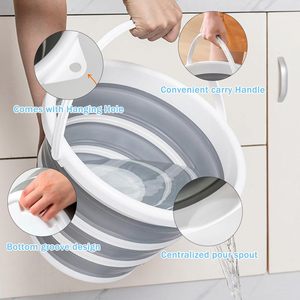 Nhà Máy Cắm Trại Xe Silicon Có Thể Gập Lại Xô Câu Cá Gấp Nước Xô 3L/5L/10L Ngoài Trời Đóng Mở giẻ lau sàn xô - Product Image 5