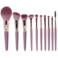 Vente en gros de pinceaux de maquillage privés avec manche en bois, marque privée, ensemble de pinceaux de maquillage professionnels naturels