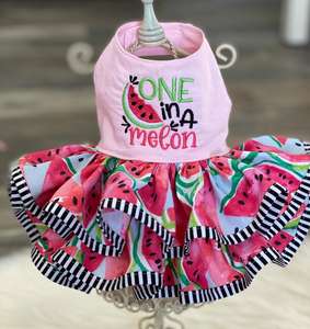 Vestido de Arnés para Perro, Vestido de Sandía Personalizado con <span class=keywords><strong>Nombre</strong></span> Bordado, Vestido de Boda para Perro Rosa, <span class=keywords><strong>Ropa</strong></span> de Cumpleaños para Perro - Product Image 1