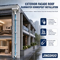 Tuyau de descente d'eau de pluie en PVC-U stabilisé aux UV, de DE50 à DE160 mm, pour façade extérieure et récupération d'eau de pluie sur toiture