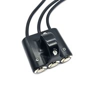 Interrupteur de guidon de moto en alliage d'aluminium noir découpé CNC 12V 7/8 triple interrupteur pour ATV/UTV/QUAD 2 boutons marche/arrêt 1 interrupteur à bouton-poussoir