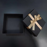 Boîte-cadeau tasse isolée noire avec couvercle pour ordinateur portable vêtements aromathérapie écharpe emballage vide boîte en matériau recyclé pour portefeuille