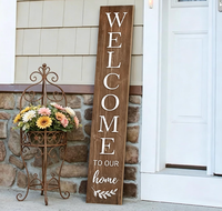 Panneau de bienvenue d'automne pour porte d'entrée, panneau de porche en bois brun de 47 pouces, grand panneau de porte avec message de bienvenue chaleureux, panneau de porche vertical style ferme