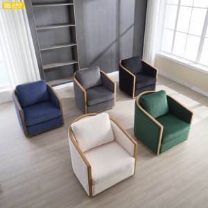 Sofá individual de terciopelo a rayas giratorio de 360 °, silla de espuma de alta densidad para sala de estar, apartamento escolar - Product Image 5
