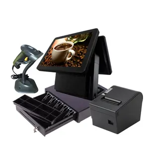 Mesin pos dual all in one 15 inci, sistem pos terminal penagihan offline