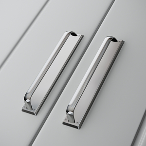DOOROOM H59 Brass Bauhaus Style Cabinet <strong>Door</strong> Handles 4 Corner Fixed Drawer Pulls for Furniture - Product Image 4