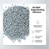 Granulés de colle thermofusible EVA gris pour machine de chantournage automatique, placage PVC pour meubles, scellement des bords