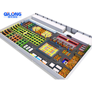 Профессиональный детский батут для гимнастики, крытый батутный парк с блоками из поролона от производителя - Product Image 4