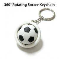 Porte-clés rotatif en forme de ballon de football, jouet anti-stress, mini-breloque sportive, accessoire portable pour sac, cadeau