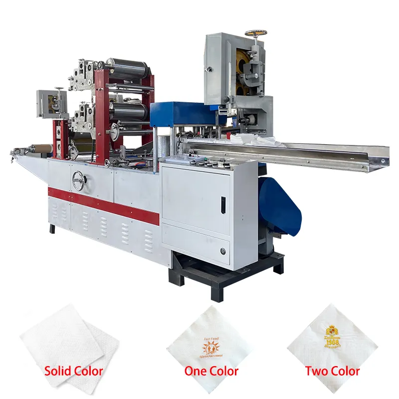 Volledig Automatische Tissue Papier Afdrukken Vouwen Machine Servet Papier Maken Machine Met Printer 2 Kleur