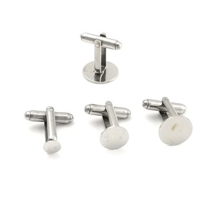 Mancuernillas de Acero Inoxidable Redondas Geométricas, Accesorios de Joyería Formal para Hombre para Bodas - Product Image 2