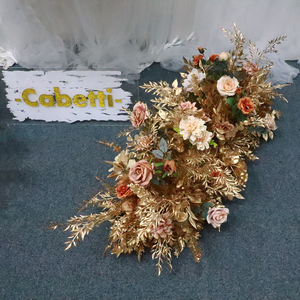 Coureur de fleurs de mariage rose blanche en <span class=keywords><strong>soie</strong></span> artificielle Coureur de fleurs de grande allée épaisse - Product Image 6