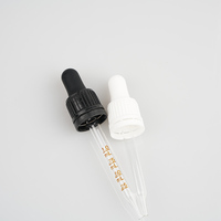 Capuchon compte-gouttes en plastique inviolable de 18 mm avec pipette en plastique de 77 mm de longueur pour flacons d'huile essentielle de 30 ml