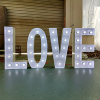 Grandes lettres lumineuses LED de 4 pieds, chiffres en métal pour toile de fond de mariage, fête d'anniversaire, personnalisables RGB blanc chaud