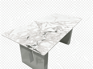 Table à manger de luxe en quartzite blanc Fendi naturel, table à manger rectangulaire moderne en marbre bleu sodalite pour villa, maison, hôtel - Product Image 1