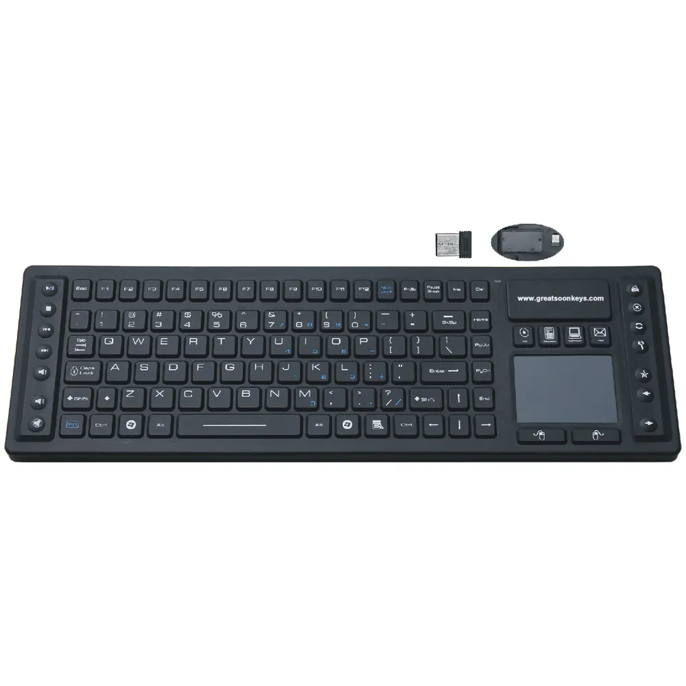 IP65 sans fil 2.4GH Silicone étanche industriel en caoutchouc clavier fabricant personnalisation médical lavable pavé tactile clavier