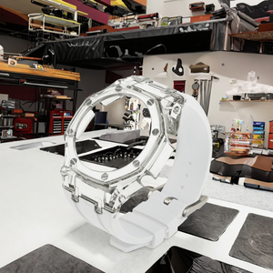 Boîtier de montre en cristal DMD <span class=keywords><strong>GMA</strong></span>-<span class=keywords><strong>S2100</strong></span> avec bracelet en caoutchouc silicone transparent, boucle à ardillon, kit de remplacement mod - Product Image 3