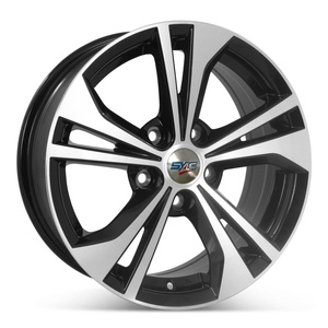 Jantes de remplacement SYAC pour voiture, <span class=keywords><strong>16</strong></span> pouces, R16x6.5j, PCD5x114.3, noires, face usinée, en alliage d'aluminium, pour Sentra - Product Image 1