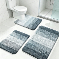 Ensemble de tapis de salle de bain en fausse fourrure de cachemire personnalisé en 3 pièces, absorbant, antidérapant, lavable, pour la salle de bain