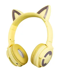 Fone Teen Cute Wireless Earsaudifonos Like Cat Led Head Phones Headphones For Headsets with Pink Bluetooth For Song
