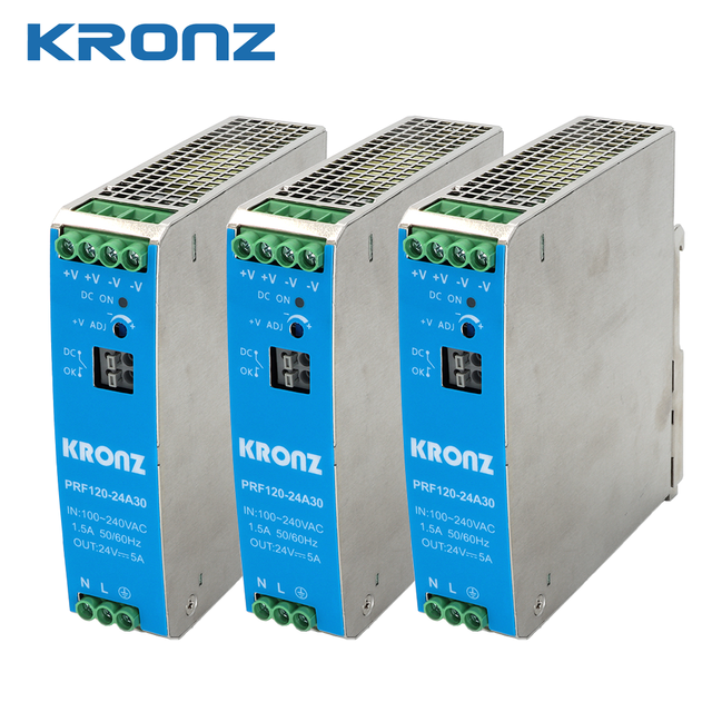 KRONZ 120W Power Supply DIN Rail 12V 5A Metal Case 85-264VAC/120-370VDC Industrial Switching Power Supply AC/DC for Indoor Use