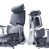 Chaise de bureau ergonomique contemporaine en maille certifiée Hbada E3 Air avec appui-tête réglable, accoudoirs 4D et siège pivotant en tissu