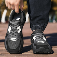 Chaussures de randonnée pour hommes à bout extra large, baskets kaki en maille légère, antidérapantes, avec amorti EVA, pour printemps et automne