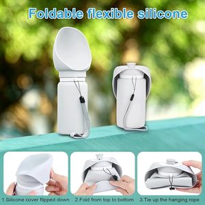 Portable Collapsible Pet <b>Water</b> <b>Bottle</b> Silicone Travel Drinking Bowl with <b>Strap</b> for Dogs Outdoor Walking - Product Image 2