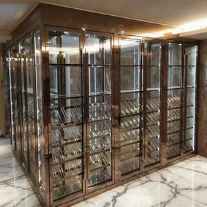 סלון מסחרי מודרני מותאם אישית סלון נירוסטה זכוכית ארון קריר עם טמפרטורה קבועה ידידותי לסביבה - Product Image 6