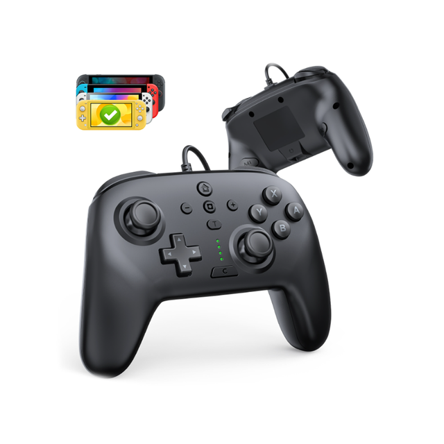 For Nintendo Switch 2 Pro Wired Controller with 9-Axis Gyroscopic Sensing Dedicated C-Button controller for Switch/Switch 2/PC