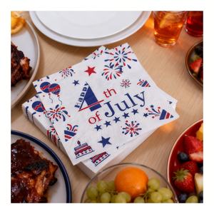 Santian กระดาษเช็ดปากแบบใช้แล้วทิ้ง3ชั้นลายเยื่อไม้แท้สำหรับฉลองวันเอกราช - Product Image 4