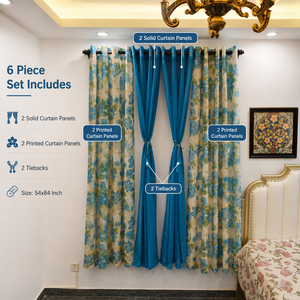 Listo <span class=keywords><strong>para</strong></span> Enviar: Juego de 6 Cortinas Semitransparentes de 54x84 Pulgadas, Cortinas de Voile Sólidas y Estampadas, Cortinas Opacas, Rideaux De Maison - Product Image 2