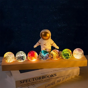 Boules de cristal transparentes à l'eau à bas prix 3d art boule de cristal veilleuses boule de cristal en verre blanc led lampe de lune pour lit - Product Image 3