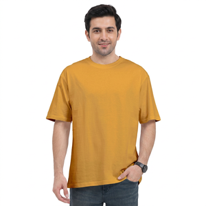 T-shirt de fitness pour homme de qualité supérieure, 100% coton tissé, col rond, coupe ample, imprimé, taille oversize pour adultes - Product Image 1