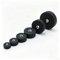 Support de fixation personnalisé avec base à filetage plat, aimant néodyme recouvert de caoutchouc, fixation rapide, aimant à filetage plat recouvert de caoutchouc