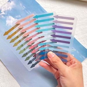 PET Indicator Arrow Label <b>Sticky</b> <b>Note</b> Semi-transparent Colored Highlighted Index Sticker Mark - Product Image 2