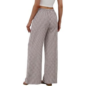 Women's Linen Palazzo Pants Wide Leg High Waist <b>Flowy</b> Beach Trousers With Pockets Breathable Summer Wear - Product Image 5