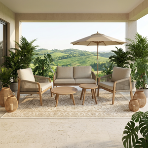 Luxury Contemporary <b>Foldable</b> Acacia Wood Eco-friendly Teak Wood Frame Outdoor Furniture Set Garden Sofa <b>Dining</b> <b>Table</b> <b>Chair</b> for - Product Image 1